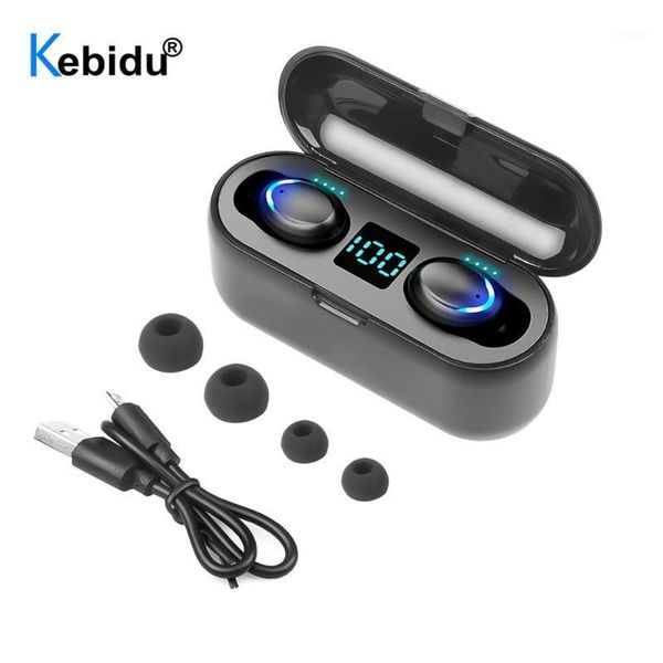 

headphones & earphones f9 tws bluetooth headphone 5.1 touch control wireless headset led power display earphone gaming auriculares with char