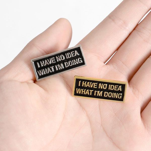 

i have no ideal what i can doing metal enamel magnetic buckle pin lapel badge magnetic buckle men and women accessories gift1, Gray