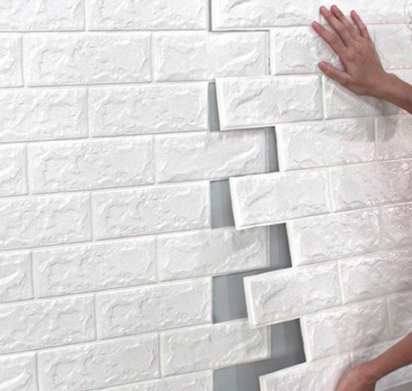 70 * 77 10 pcs adesivo de parede de tijolo 3D DIY auto-adesivo decoração espuma à prova d 'água cobrindo papel de parede para crianças Ro Jllzef Yummy_Shop
