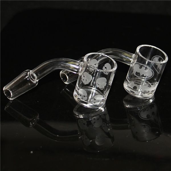 Fumo banger al quarzo senza cupola sabbiato 10mm 14mm giunto trasparente 45ﾰ 90ﾰ fumo Bangers Dab Nail per pipa ad acqua in vetro beaker bong