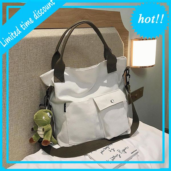 

canvas women's new 2020 korean students carry tote bag in class