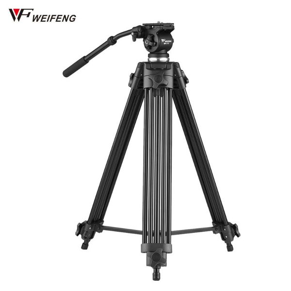 

weifeng wf-717 tripod 1.5m professional aluminum alloy tripod w/fluid hydraulic head for canon nikon sony camera camcorder video