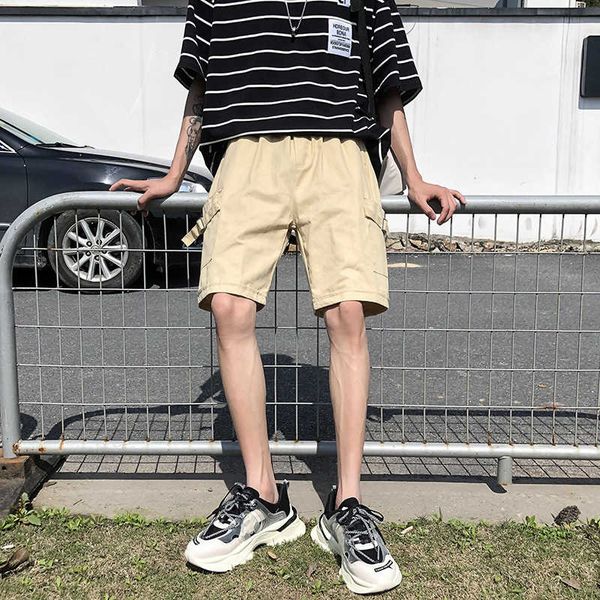 

men's tooling shorts trend loose pants fashion brand ins summer casual sports capris, White;black