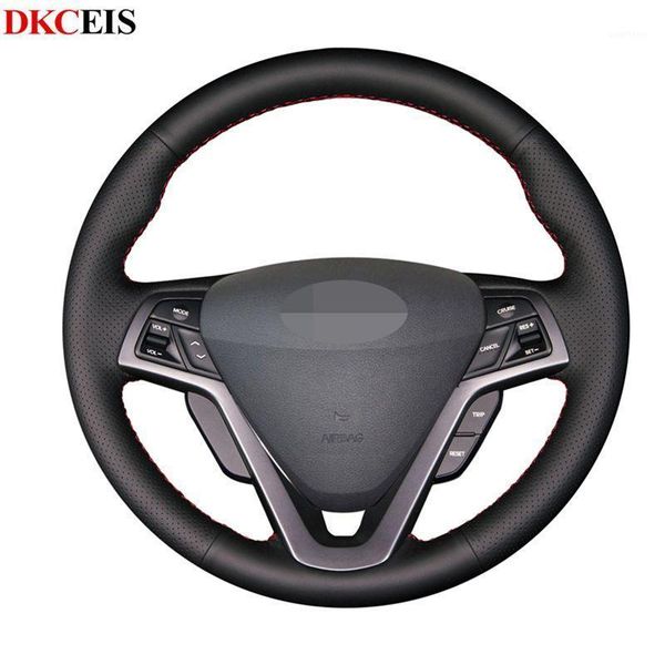 

diy black soft pu artificial leather car steering wheel cover for veloster 2020 2020 2014 2013 2012 20111
