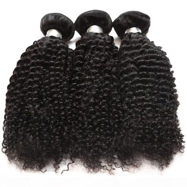 

12a curly wave raw human hair 3bundles with natural color grade quality brazilian peruvian malaysian indian hair 12-26inch, Black
