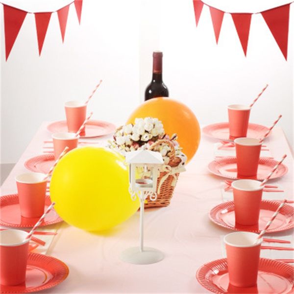 

disposable party tableware set solid color plates cups straw fork knife spoon napkin kit for birthday decorations 38 8ds e1