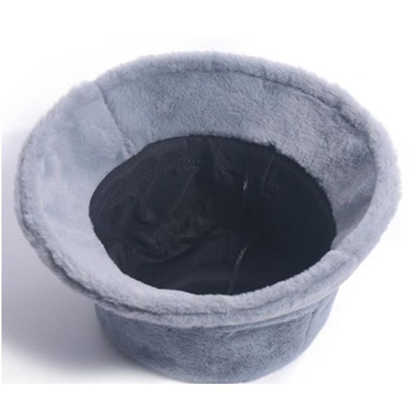 

women's outdoor winter vacation lady black solid thickened soft warm fishing cap faux fur rabbit bucket hat for wo qylhbt