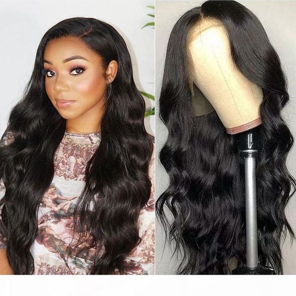 

unprocessed body wave 13x4 lace front wig full lace human hair wigs brazilian peruvian virgin hair glueless with baby hair 130%~150% density, Black;brown