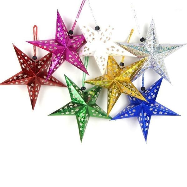 

christmas decorations 1pc 7colors hollow laser paper star lantern happy year decoration merry xmas ornament pendent home tree decor1