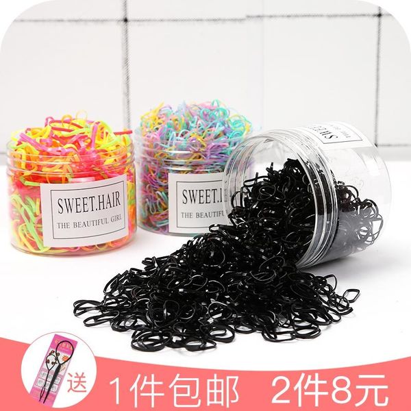 

disposable rubber band tie hair, strong pull, small black ring does not hurt hair headband female headdress