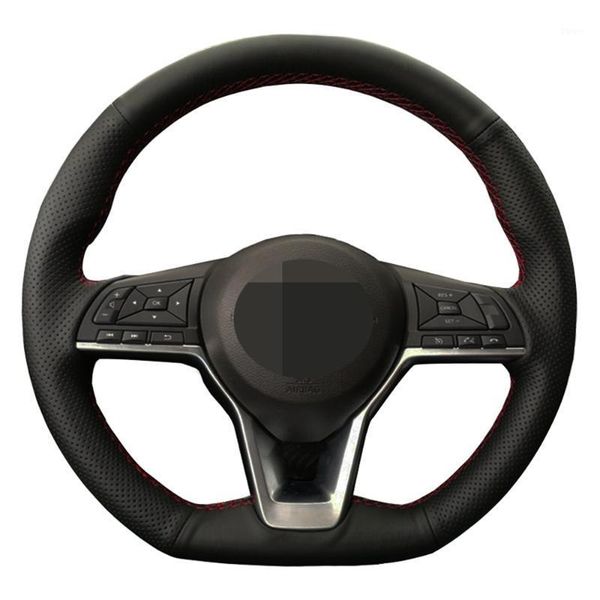

steering wheel covers car cover black genuine leather for x-trail qashqai march serena micra kicks 2021-2021 altima teana 20211