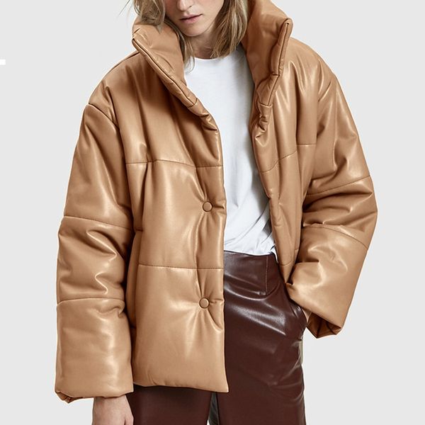 

New Autumn 2021 Plutonium Leather Women's Clothes Harajku Kpop Streetwear Coat Gwtd GHBN, Black