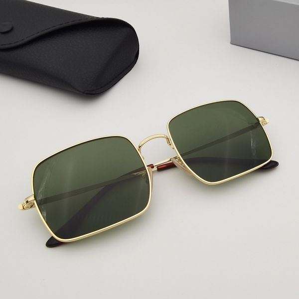 

men women classic sunglasses square retro model glass lense with leather case and retail packages.suitable beach driving fishing fashion, White;black