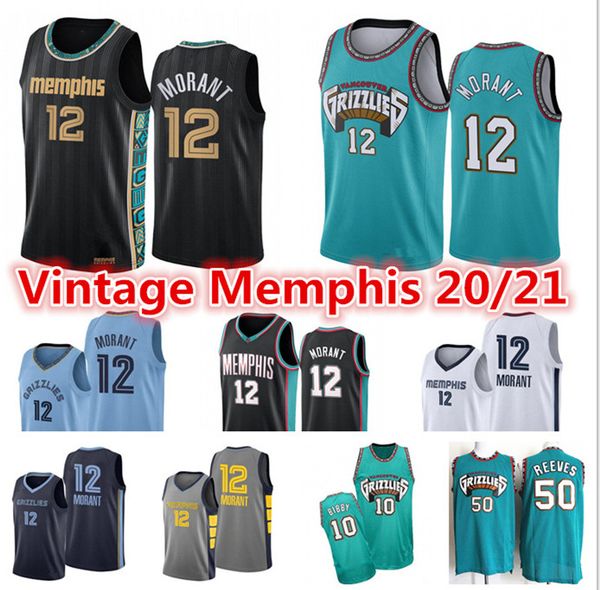 

ja 12 morant men's vintage memphis grizzlies vancouver jersey 10 mike bibby abdur-rahim 50 reeves shorts city basketball je, Black;red