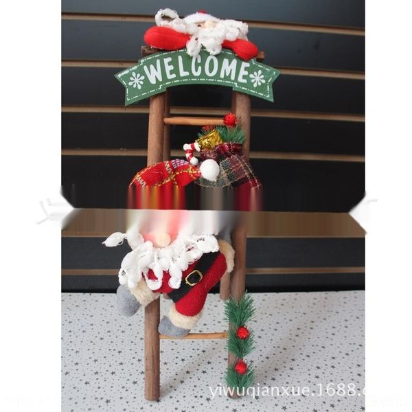 

lvmmn claus cloth decorative props decorations cloth plush santa christmas snowman ladder scene decorative prop ryuqa