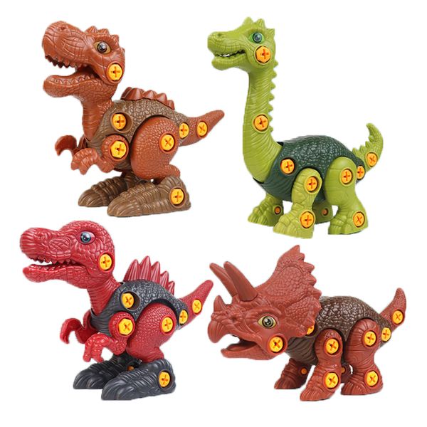 DIY динозавр горячие игрушки винт монтажные стволовые строительные строительные блок комплект образовательные игры для мальчиков девочек дети дети для детей взрослых