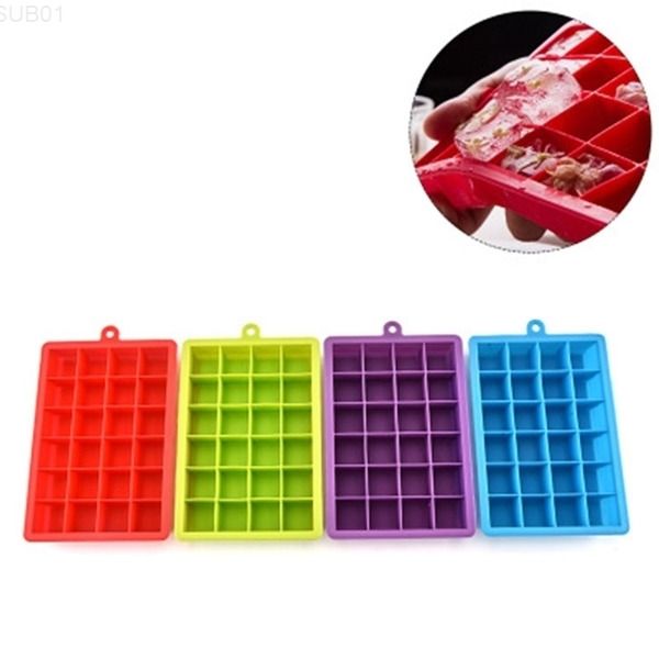 

diy silicone cube tray square shape cubes mold 24 grids ice cream maker tools