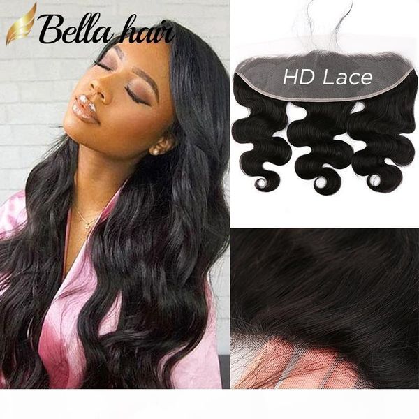 

bella hair lace frontal body wave human virgin hair 13x4 mongolian brazilian ear to ear closure with baby hair natural color bleached knots, Black;brown