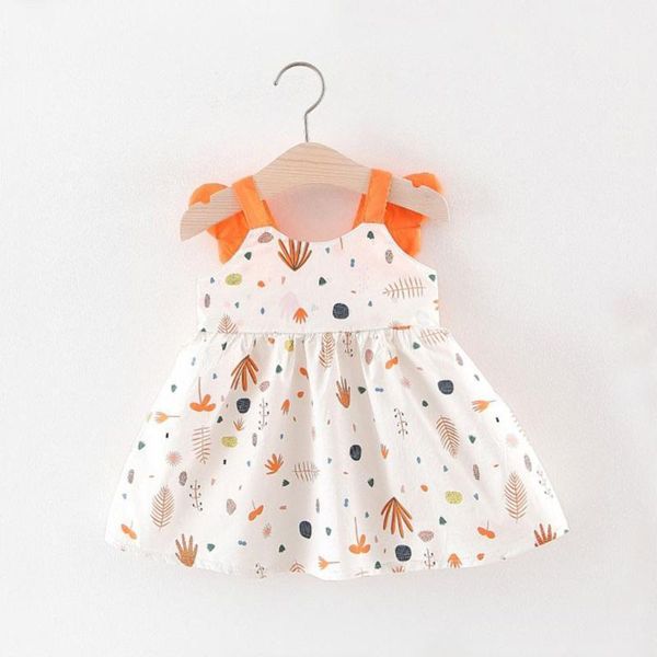 

sleeveless baby girls summer clothes infant princess dress leaf print cute baby clothes girl dress for toddler girls1, Red;yellow