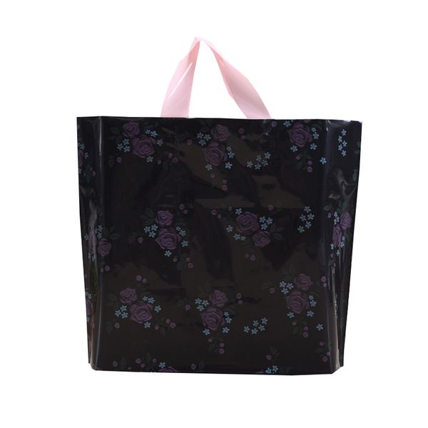 

50pcs/pack spot pink bag handle customized printed flat plastic merchandise bags printing advertising thickened plastic tote