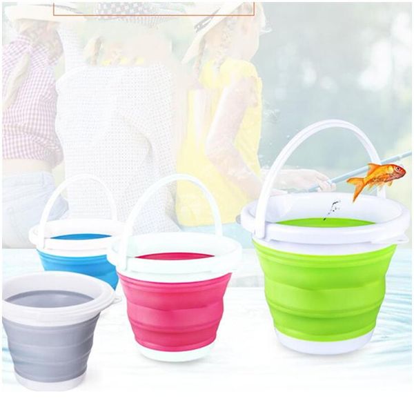 

3/5/10 l bucket for fishing promotion folding bucket car wash outdoor portable art bucket sile fishing supplies sqcrqw