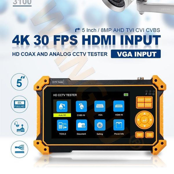 

box cameras surveillance wanglu 5''cctv tester professional tools 8mp cvi/tvi/ahd camera discovery hd-3100 series optional cable t