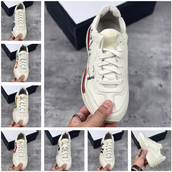 

luxury designer 526 low-rhyton dad casual shoes men woman shoes luxury flash duck autumn winter vintage breathable walking sneaker, Black