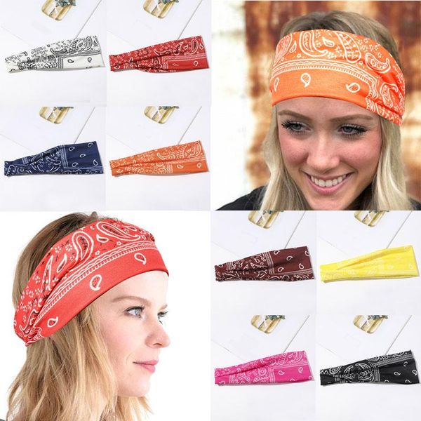

summer orchid cashew flower twist women headband elastic hairband sport yoga turban wide headwrap bandage sweat hair accessories q jllbpz