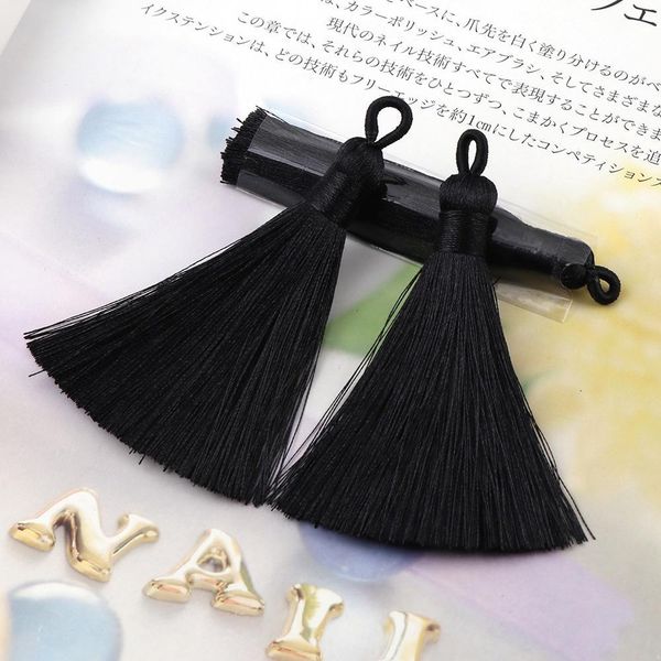 

8cm long colorful 5pcs satin silk tassel brush for earring charm pendant cottontassels diy jewelry making findings h jllltt