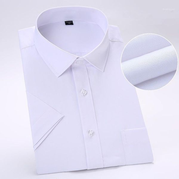 

plus large size 8xl 7xl 6xl5xl men shirt short sleeve casual twill solid color mens dress shirts regular fit button male shirts1, White;black