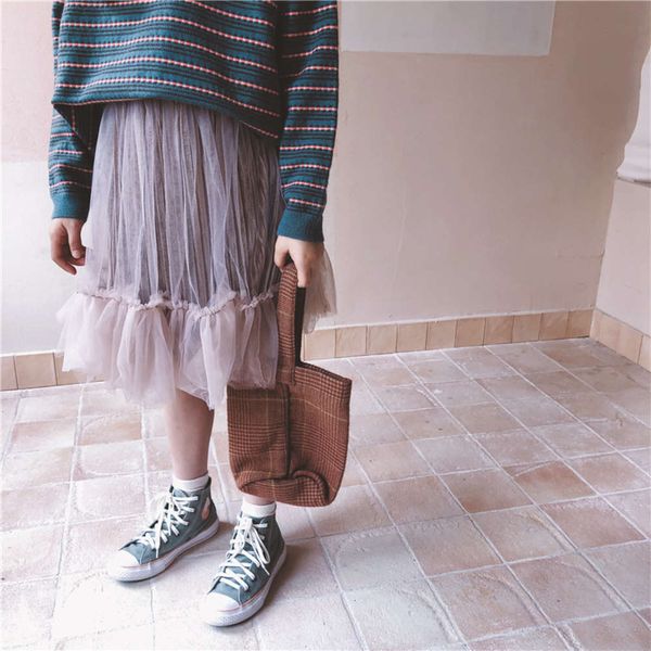 

gauze skirt autumn new cuhk girl's korean children's drs, Blue