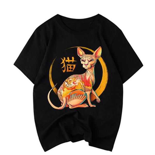 

yakuza cat 2020 simple design print men's new arrival summer style short sleeve korean clothes sport hooded sweatshirt hoodie men t shi