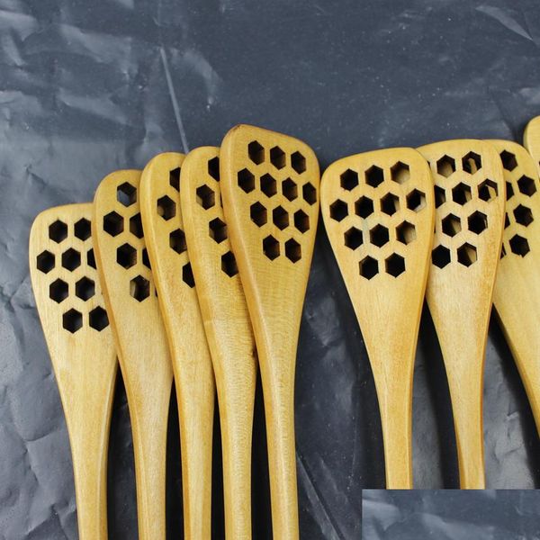 

new design 10pcs honeycomb stirring spoon for hollow design kitchen honey stick stirrer wooden tableware long jllfmp yummy_shop