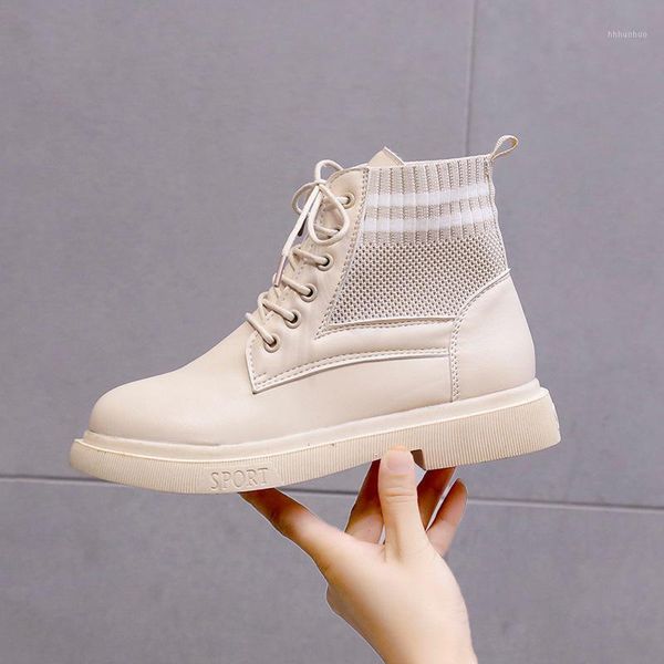 

boots 2021 style winter springy socks women stretch fabric elastic stilettos round head ankle shoes woman boats1, Black