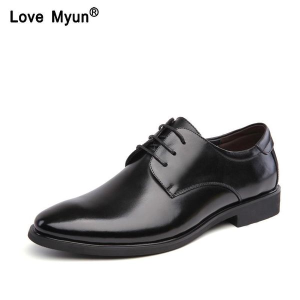 

brand men simple lightweight men classic derby shoes male business dress formal shoes ghn78, Black