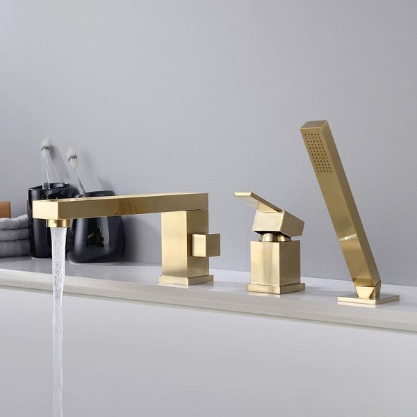 

латунь хром матовый черный матовый золотой ванной смеситель для душа ванна душ набор ванна 1 ручка 3 отверстия смеситель для раковины смесит