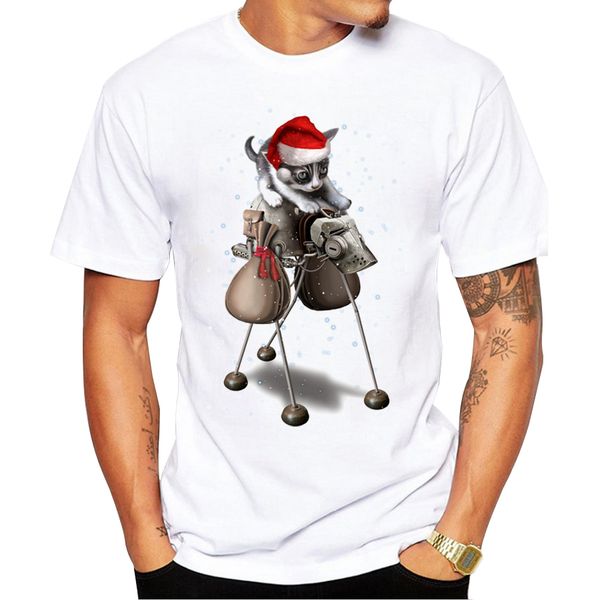 

2018 men's christmas t-shirt fashion santa cat 3d printed men t shirts short sleeve funny vintage sport hooded sweatshirt hoodie