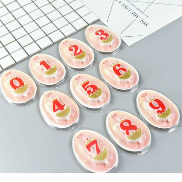 

1 pcs multi color mini digital 0-9 glitter cute egg birthday candles smoke-cake candle decoration kids child party jllrcg