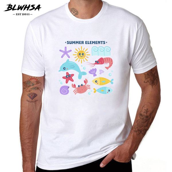 

blwhsa design summer sea element creative short sleeve summer style s streetwear sport hooded sweatshirt hoodie men t shirt