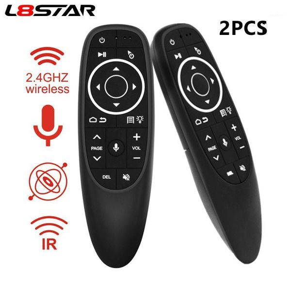 

remote controlers 2pcs g10s pro voice air mouse 2.4g wireless backlit gyroscope ir learning smart control for android tv box hk1 h96 max1
