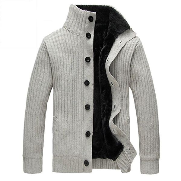 

men's fleece cardigan solid color men sweater button homme cardigan fashion outwear coats, White;black