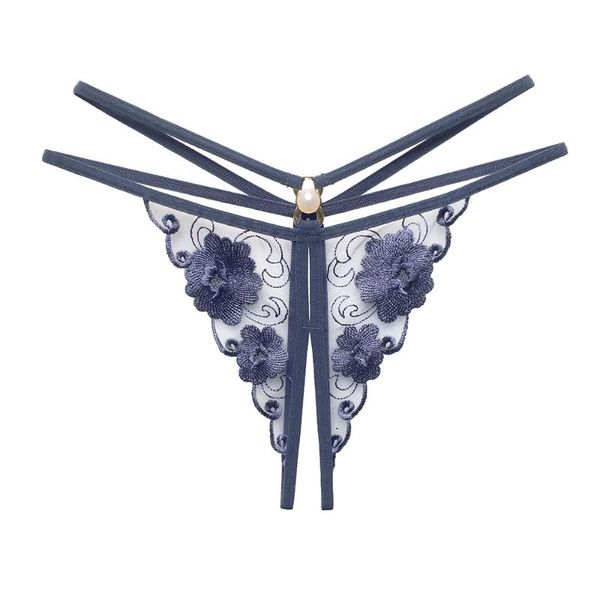 

6 pcs=1 set luxury underwear feminine sense of flower embroidery hollow transparent mesh thong bragas temptation c2237, Black;pink
