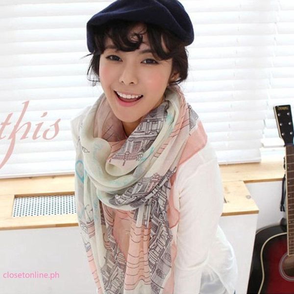 

autumn women scarf soft bohemia vintage silk scarf printed long shawl scarves elegant female korean style scarfs, Blue;gray