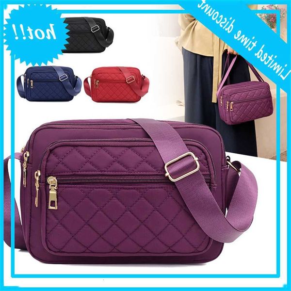 

women's new style embroidery thread middle-aged and elderly large-capacity one-shoulder diagonal canvas crossbody bag