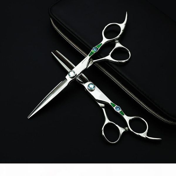 

purple dragon 6 inch hair scissors set greenstone handle professional barber hair clippers cutting shears barber with case