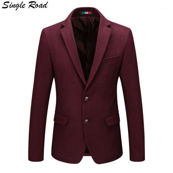 

single road slim fit men suit jackets mens woolen frock coat 2019 wedding man red blazer jacket dress suirts tuxedo blazer sr371, White;black