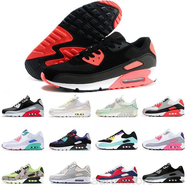 

2021 air cushion 90 casual shoes mens womens black white air90 classic air designers trainer jogging sports shoes k2r5