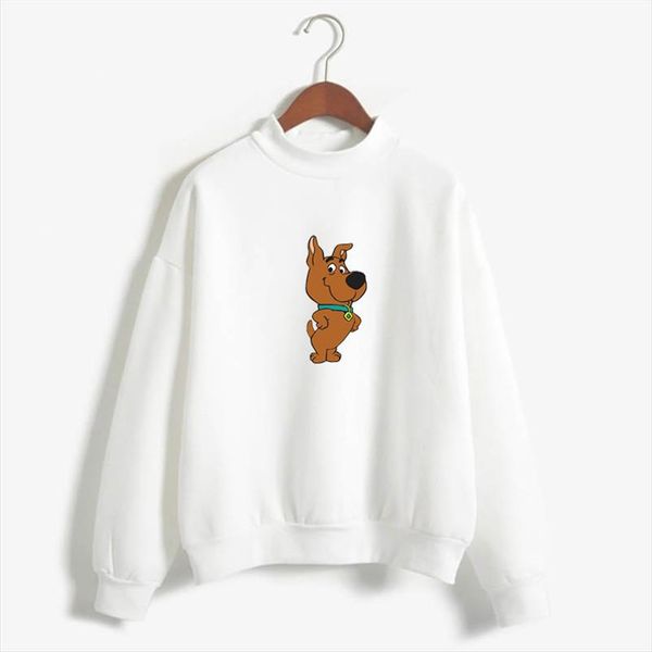 

scrappy doo sweatshirt, cute puppy power print sweatshirt loose bfplus velvet women long sleeve all match beautiful streetwear, Black