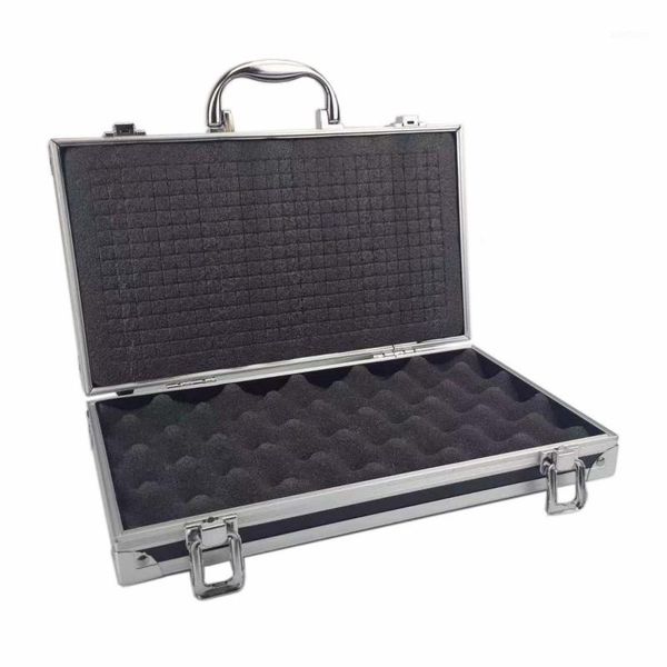 

30x17x8cm aluminum tool box portable suitcase safety shockproof equipment instrument case storage toolbox with pre-cut cotton1