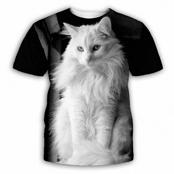 

men's t shirt 3d print graphic round neck party daily print short sleeve exaggerated black y60c#, White;black